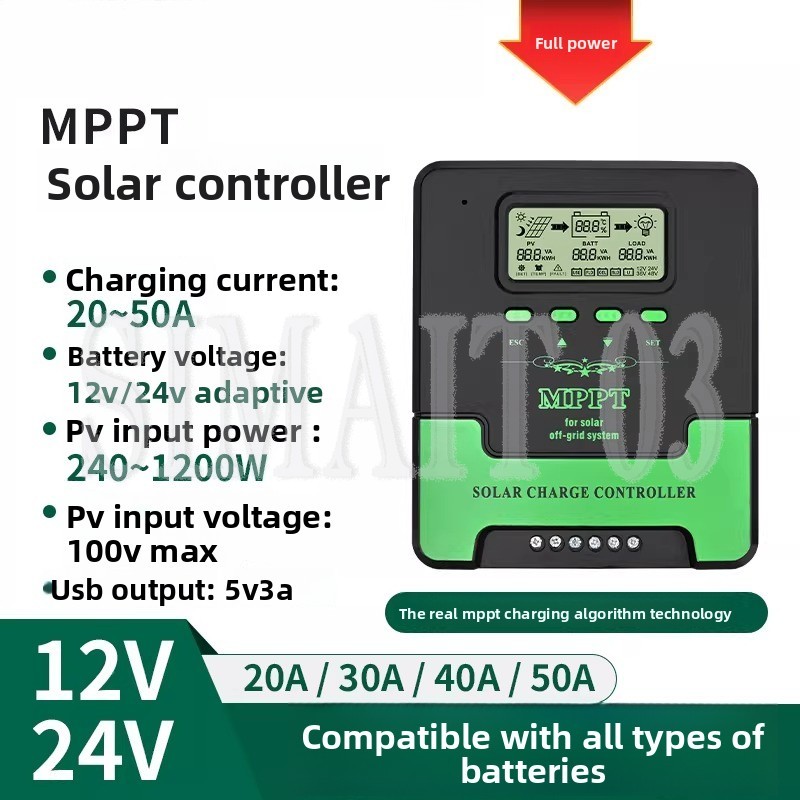 Mppt Charge Controller - Controlador de Carga Solar MPPT 12V/24V