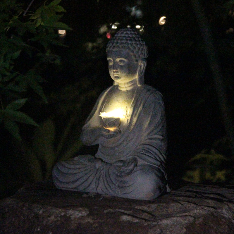 Estatua de Buda Solar de resin - Renewable Energy Solar reseña y precio
